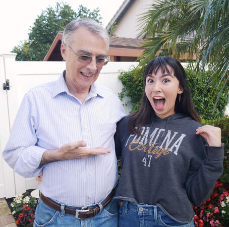 With Rosy, after her acceptance to Pomona College